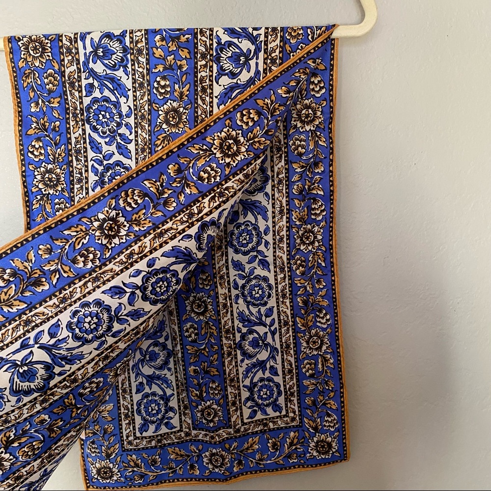 Blue/gold Floral Scarf